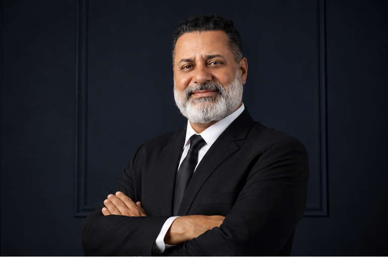 Professor Xavier de terno, em retrato institucional
